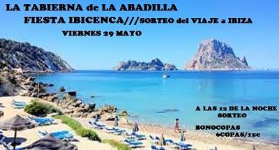 Fiesta Ibicenca y sorteo de viaje a Ibiza en La Tabierna de La Abadilla