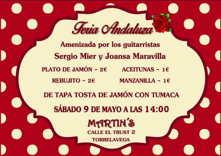 FERIA ANDALUZA AMENIZADA POR LOS GUITARRISTAS SERGIO MIER Y JOANSA MARAVILLA