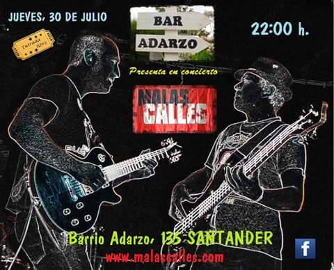 Concierto de Malas Calles en el Bar Adarzo en Santander