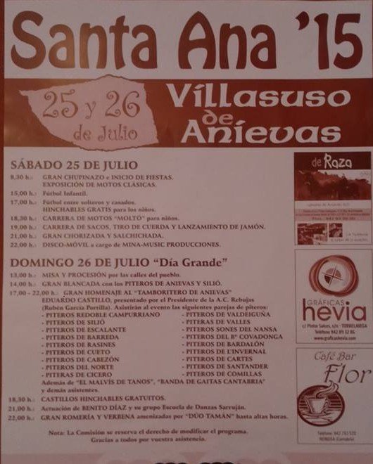 Fiestas de Santa Ana 2015 en Villasuso de Anievas
