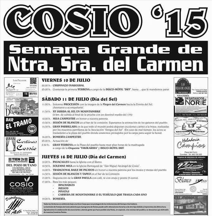 Fiestas del Carmen en Cosío 2015