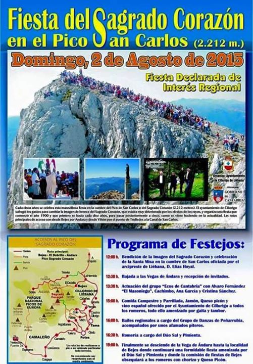 Fiestas del Sagrado Corazón en el Pico San Carlos de Liebana