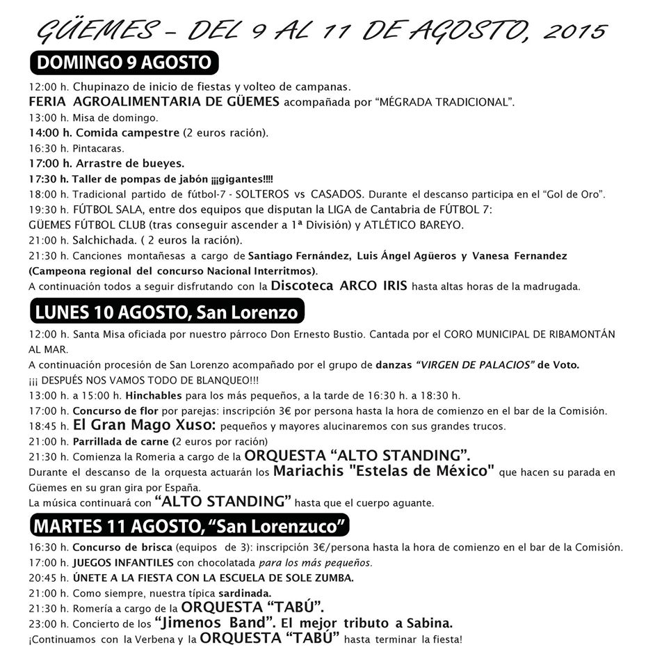 Fiestas de San Lorenzo en Güemes 2015