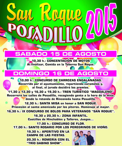 Fiestas de San Roque y concentracion de motos en Posadillo 2015