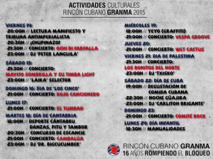 Programa actividqades rincon cubano