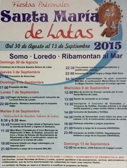 Fiestas Patronales Santa María de Latas 2015