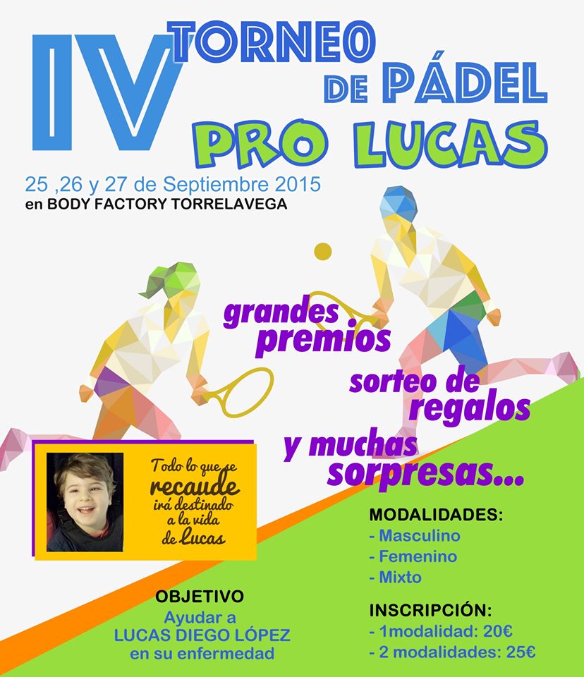 IV Torneo de pádel 2015 pro Lucas en Torrelavega