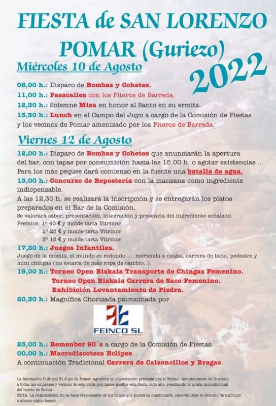 Fiestas de San Lorenzo Pomar 2022 – Guriezo