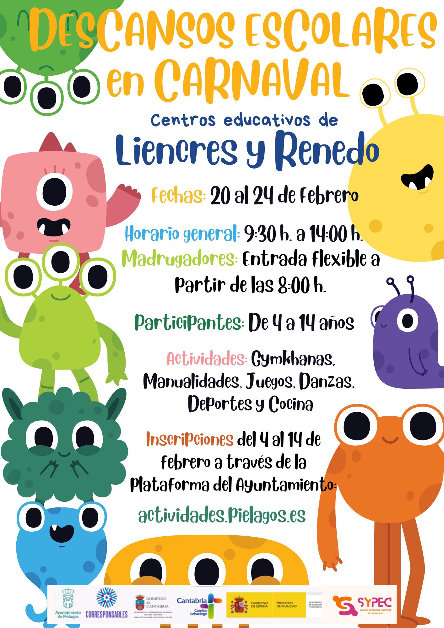 Descansos escolares en Carnaval - Liencres - Renedo - 2023